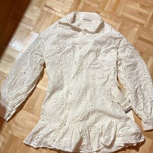 White Belted Lace dress